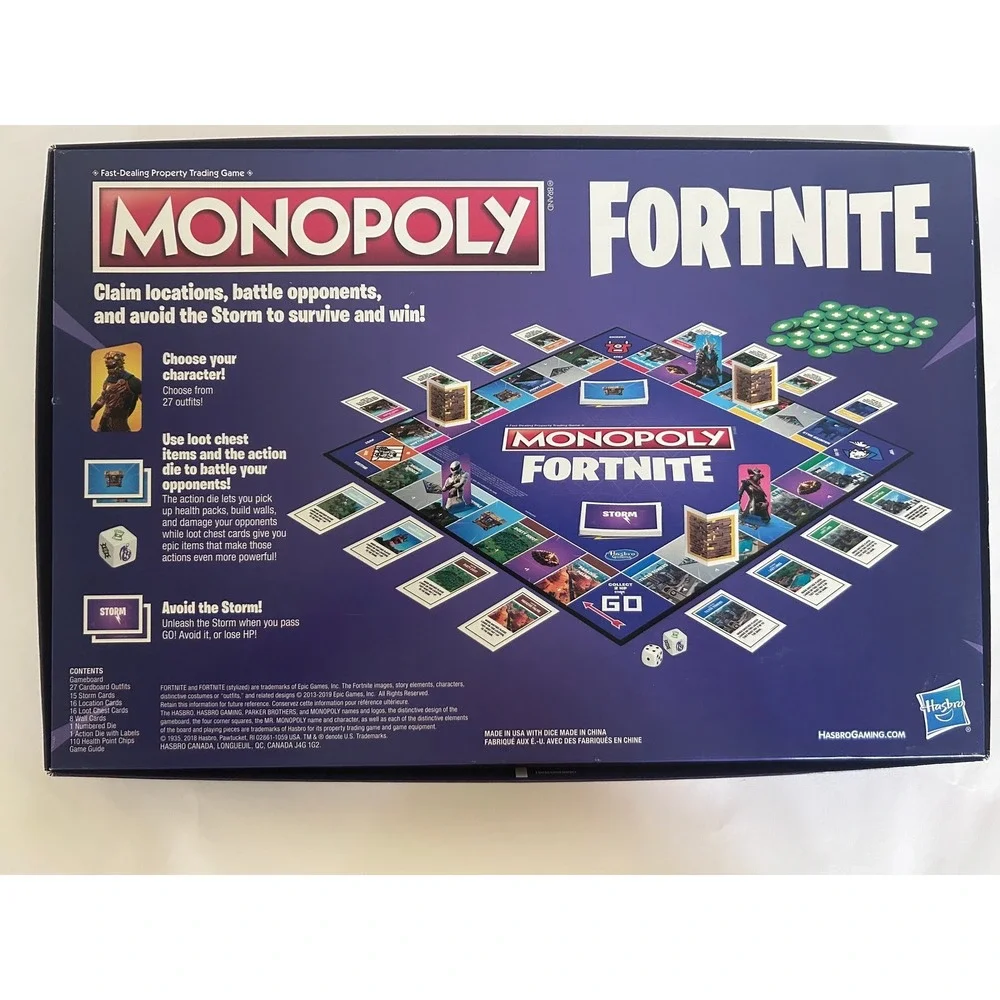 Fortnite Monopoly Hasbro Board Family Game Complete 2013
